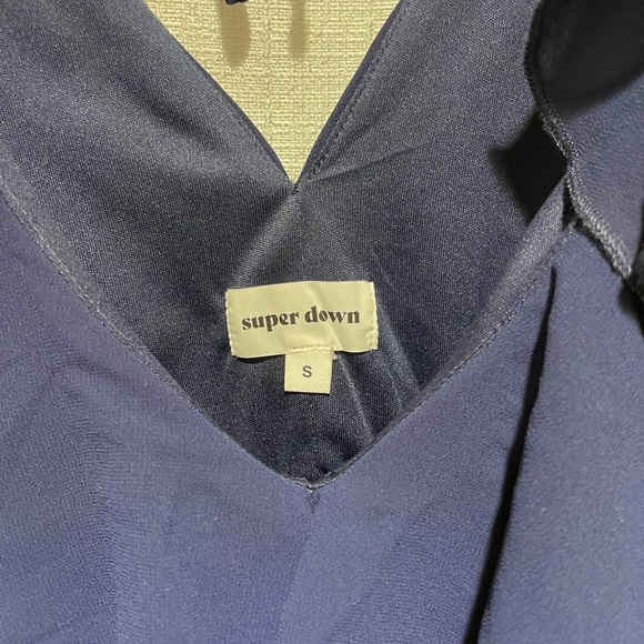 Superdown Navy Ruffle Bodysuit - Picture 6 of 6